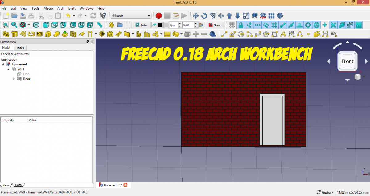 Freecad 0.18 fare un muro con i mattoni in Arch